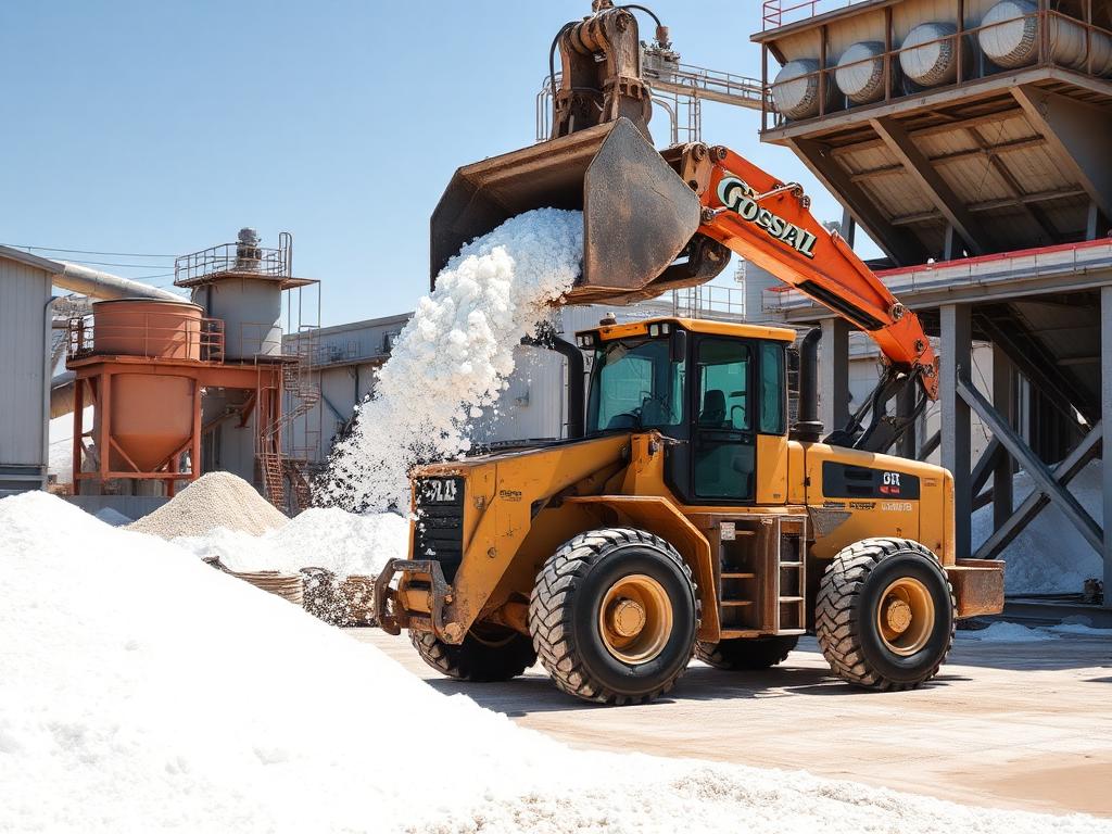 Front-end loader handling salt